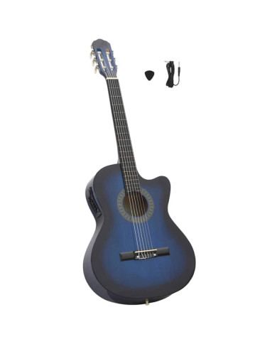 Guitare découpée classique occidentale égaliseur 6 cordes Bleu | Mobilier & Déco