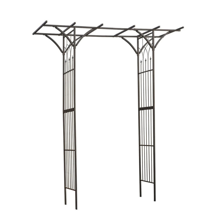 Nature Arche de jardin Métal 114x66x232 cm Noir | Mobilier & Déco