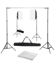 Kit de studio photo avec boîtes à lumière et toile de fond | Mobilier & Déco