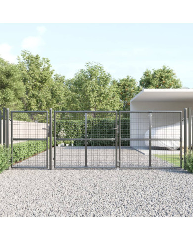 Portal de jardin maille anthracite 400x175 cm acier galvanisé | Mobilier & Déco