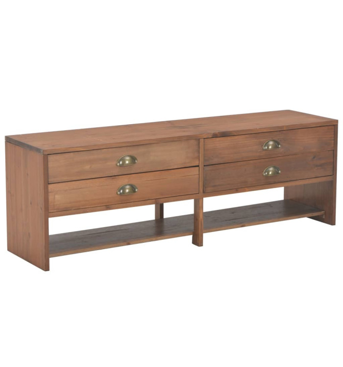 Meuble TV avec 4 tiroirs 120x30x40 cm Bois massif de sapin | Mobilier & Déco