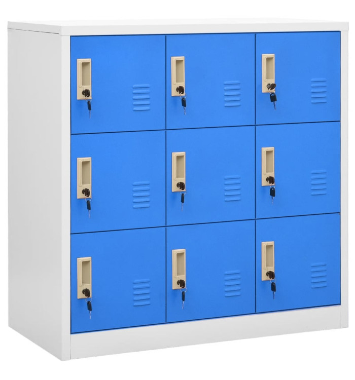Armoire à casiers Gris clair et bleu 90x45x92,5 cm Acier | Mobilier & Déco
