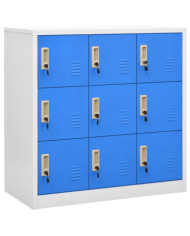Armoire à casiers Gris clair et bleu 90x45x92,5 cm Acier | Mobilier & Déco
