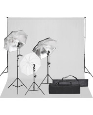 Kit de studio photo avec éclairage et toile de fond | Mobilier & Déco