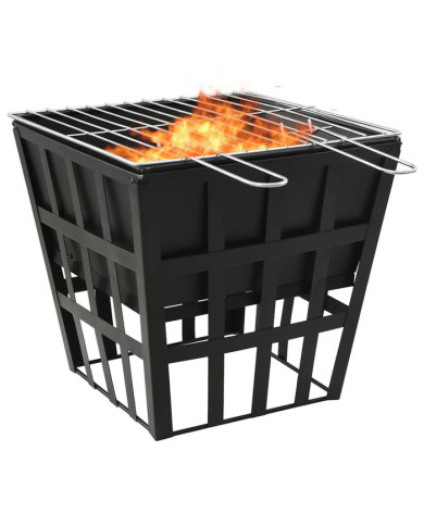 Foyer et barbecue 2 en 1 34x34x48 cm Acier | Mobilier & Déco