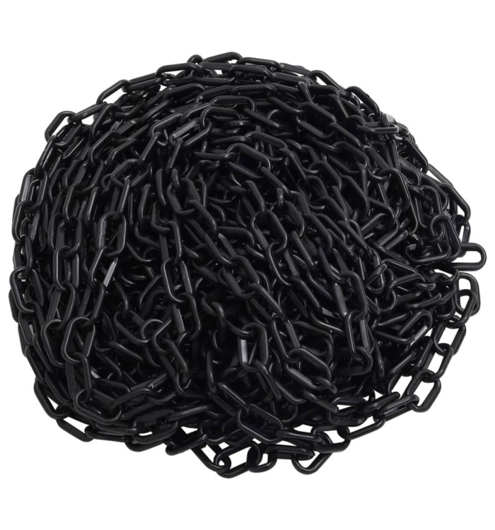 Chaîne d'avertissement Noir 30 m Ø4 mm Plastique | Mobilier & Déco