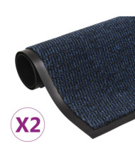 Paillassons rectangulaires 2 pcs 80 x 120 cm Bleu | Mobilier & Déco