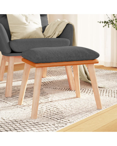 Repose-pied Gris foncé 45x29,5x35 cm Tissu et similicuir | Mobilier & Déco