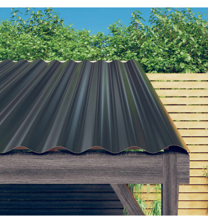Panneaux de toiture 12 pcs Acier Anthracite 100x36 cm | Mobilier & Déco