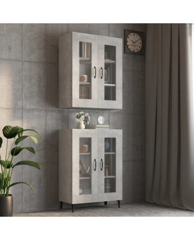 Armoire murale suspendue Gris béton 69,5x34x90 cm | Mobilier & Déco
