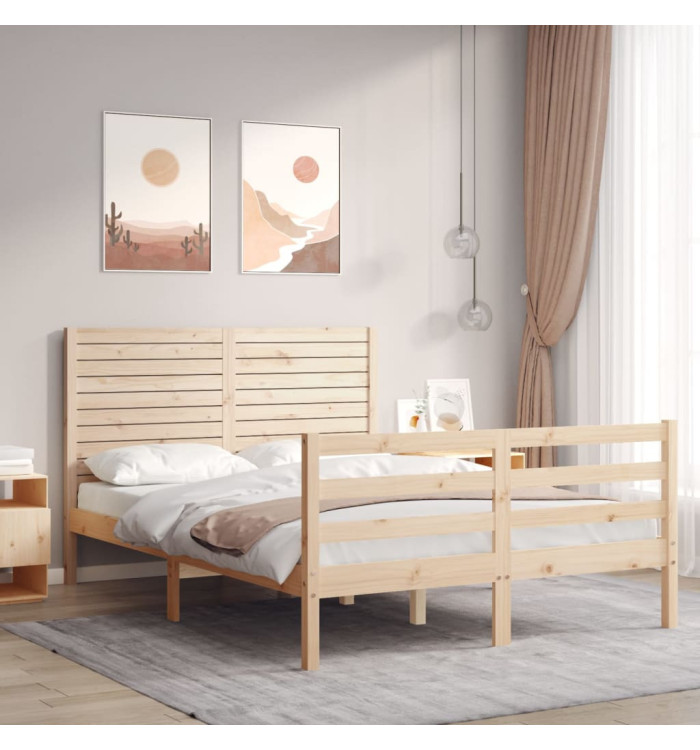Cadre de lit sans matelas 120x200 cm bois massif | Mobilier & Déco