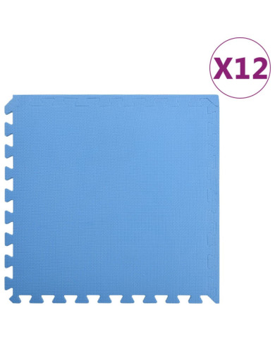 Tapis de sol 12 pcs 4,32㎡ Mousse EVA Bleu | Mobilier & Déco