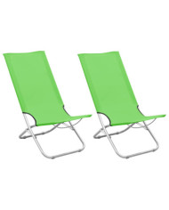 Chaises de plage pliables lot de 2 Vert Tissu | Mobilier & Déco