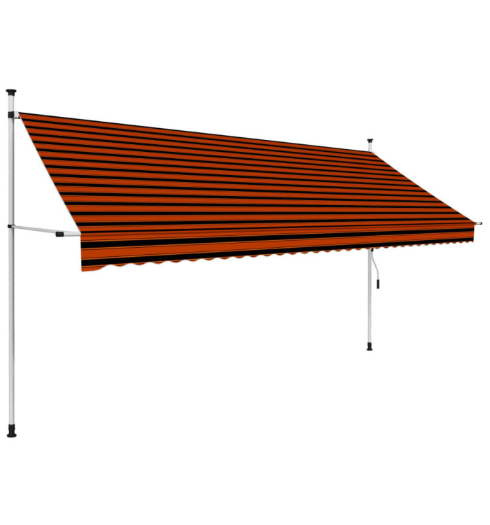 Auvent manuel rétractable 350 cm Orange et marron | Mobilier & Déco