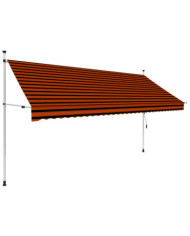 Auvent manuel rétractable 350 cm Orange et marron | Mobilier & Déco