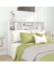 Armoire de tête de lit Blanc brillant 140x19x103,5 cm | Mobilier & Déco