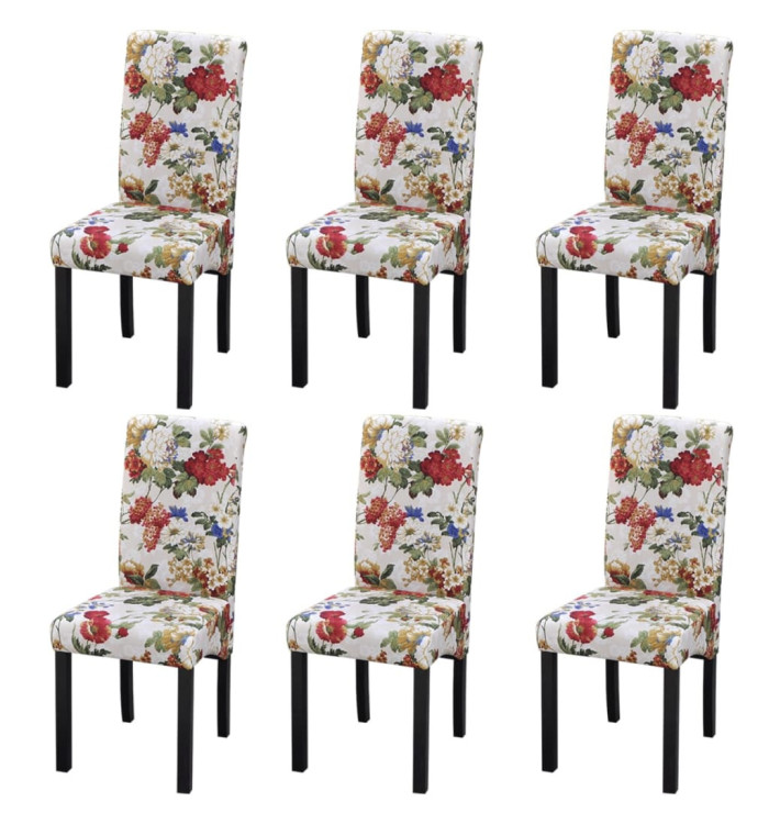 Chaises à manger lot de 6 multicolore tissu | Mobilier & Déco