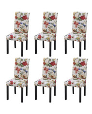 Chaises à manger lot de 6 multicolore tissu | Mobilier & Déco