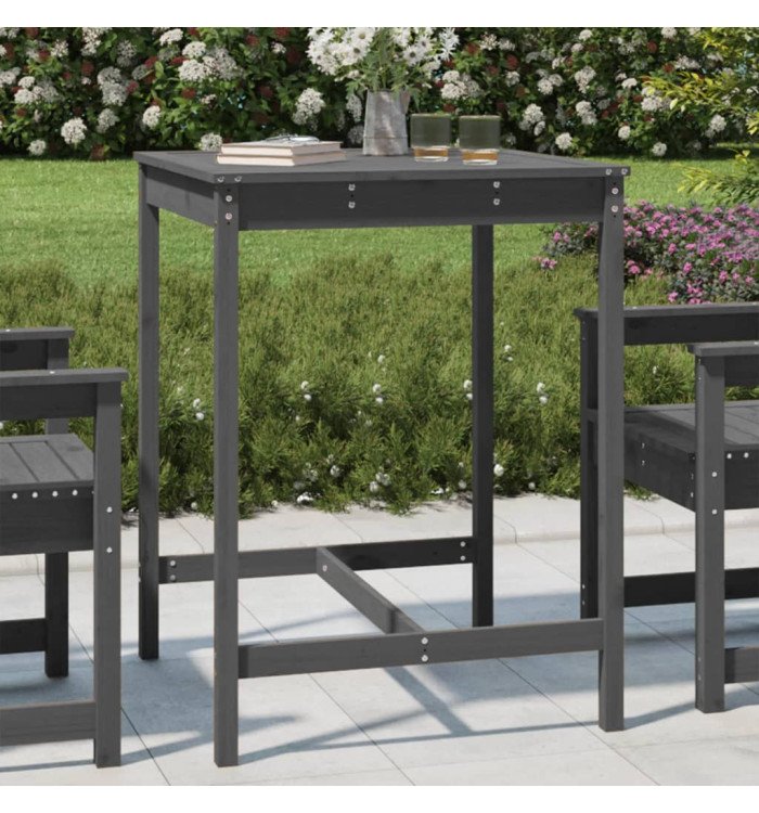 Table de jardin gris 82,5x82,5x110 cm bois massif de pin | Mobilier & Déco