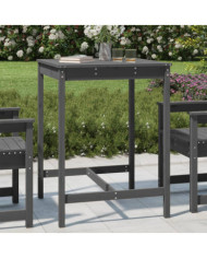 Table de jardin gris 82,5x82,5x110 cm bois massif de pin | Mobilier & Déco