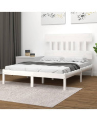 Cadre de lit sans matelas blanc 140x190 cm bois massif | Mobilier & Déco