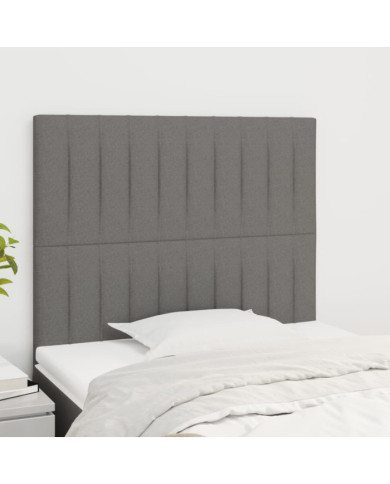 Têtes de lit 2 pcs Gris foncé 100x5x78/88 cm Tissu | Mobilier & Déco