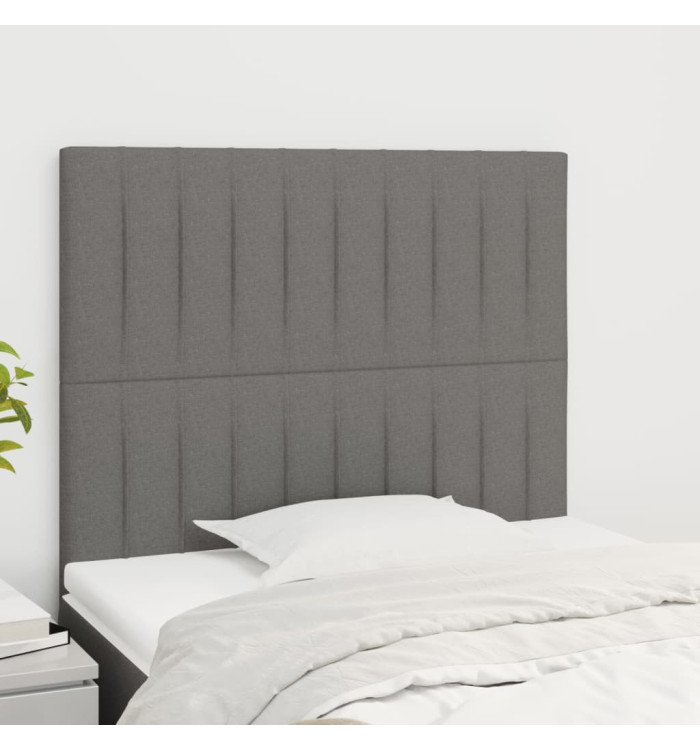 Têtes de lit 2 pcs Gris foncé 100x5x78/88 cm Tissu | Mobilier & Déco