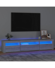 Meuble TV avec lumières LED Sonoma gris 195x35x40 cm | Mobilier & Déco