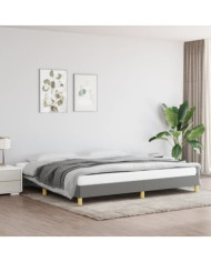 Cadre de lit sans matelas gris foncé 200x200 cm tissu | Mobilier & Déco