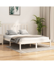 Cadre de lit sans matelas blanc bois de pin massif 140x190 cm | Mobilier & Déco