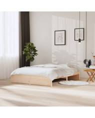 Cadre de lit sans matelas bois massif 160x200 cm | Mobilier & Déco