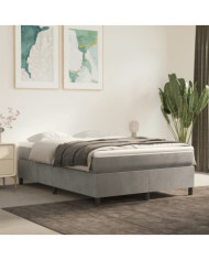 Sommier à lattes de lit et matelas Gris clair 140x200cm Velours | Mobilier & Déco