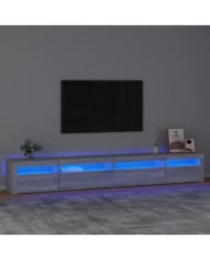 Meuble TV avec lumières LED Sonoma gris 270x35x40 cm | Mobilier & Déco