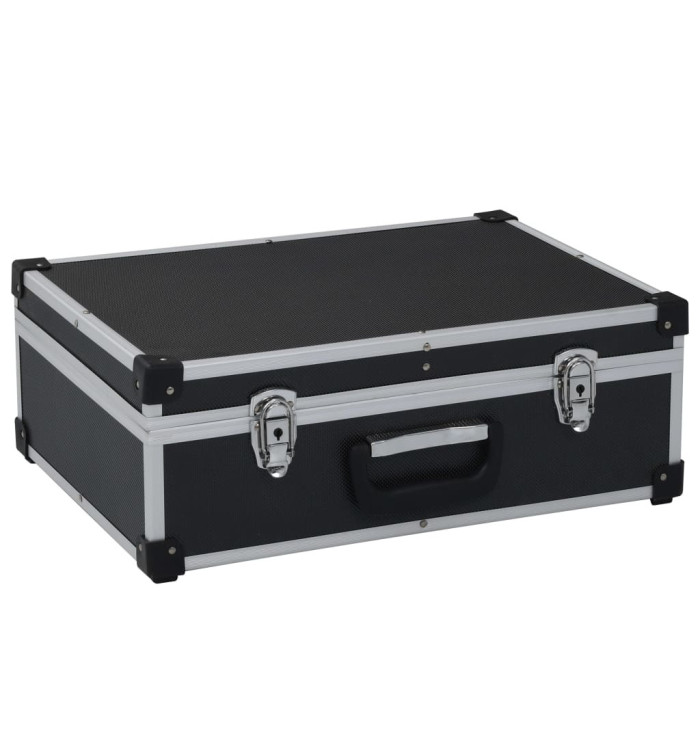 Valise à outils 46 x 33 x 16 cm Noir Aluminium | Mobilier & Déco