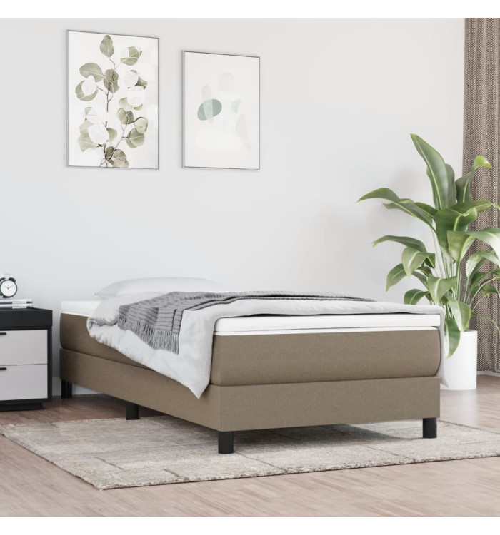 Sommier à lattes de lit avec matelas Taupe 90x200 cm Tissu | Mobilier & Déco