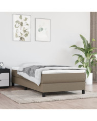 Sommier à lattes de lit avec matelas Taupe 90x200 cm Tissu | Mobilier & Déco