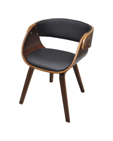 Chaise à manger bois courbé et similicuir | Mobilier & Déco