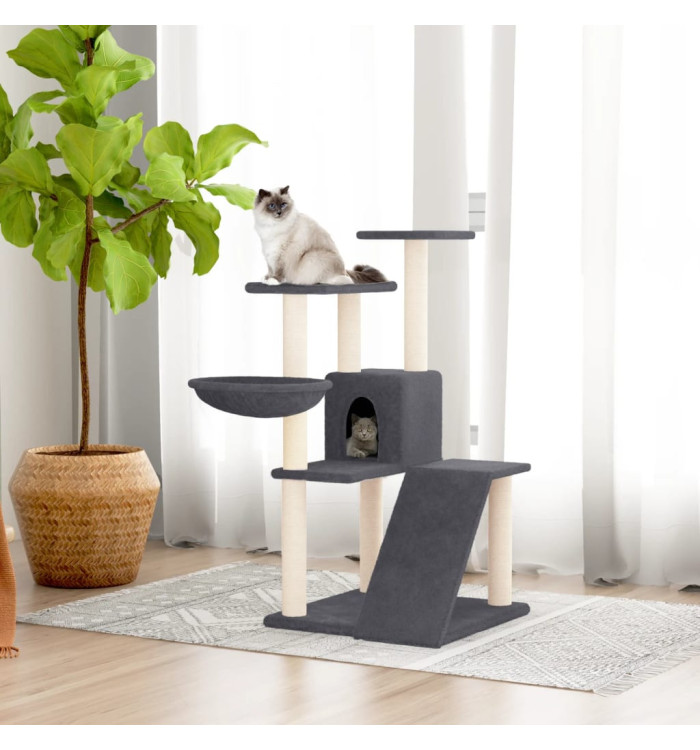 Arbre à chat avec griffoirs en sisal Gris foncé 94 cm | Mobilier & Déco
