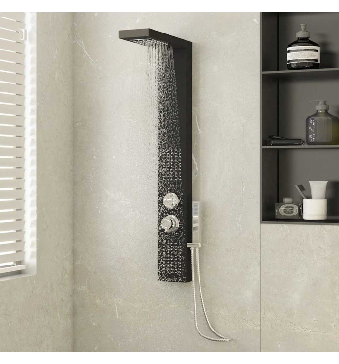 Système de panneau de douche Aluminium Noir | Mobilier & Déco