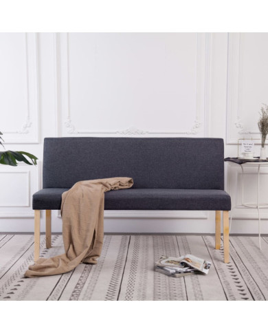 Banc 139,5 cm Gris foncé Polyester | Mobilier & Déco