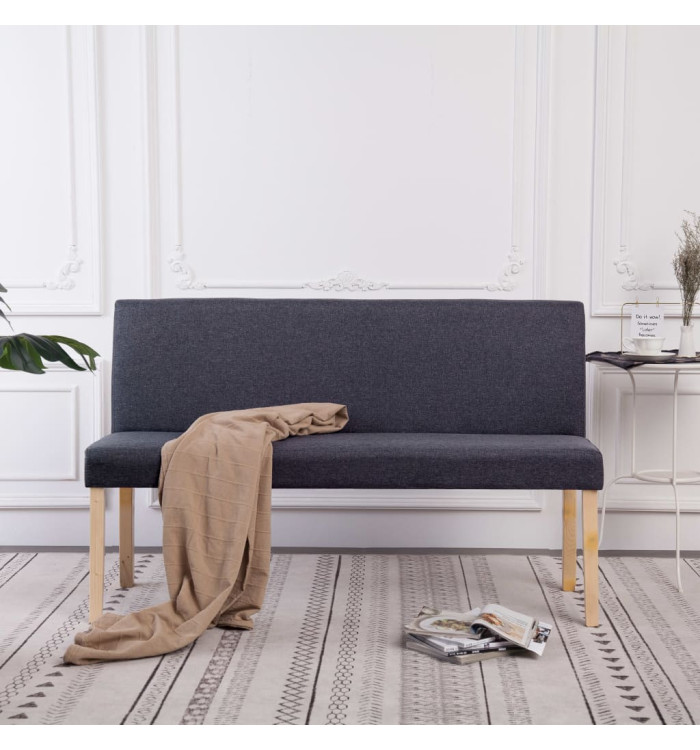 Banc 139,5 cm Gris foncé Polyester | Mobilier & Déco