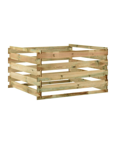 Composteur de jardin à lattes 120x120x70cm Bois de pin imprégné | Mobilier & Déco