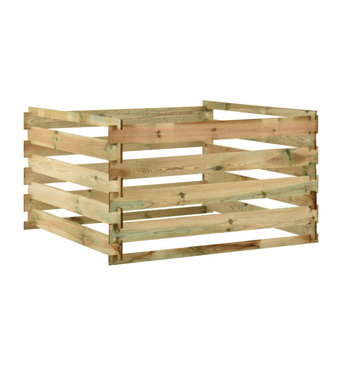 Composteur de jardin à lattes 120x120x70cm Bois de pin imprégné | Mobilier & Déco