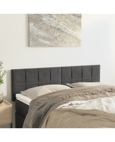 Têtes de lit 2 pcs Gris foncé 72x5x78/88 cm Velours | Mobilier & Déco