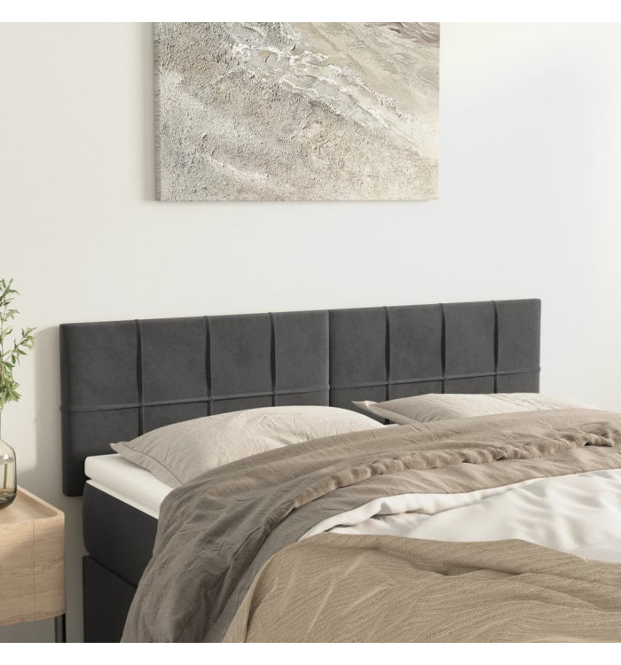 Têtes de lit 2 pcs Gris foncé 72x5x78/88 cm Velours | Mobilier & Déco