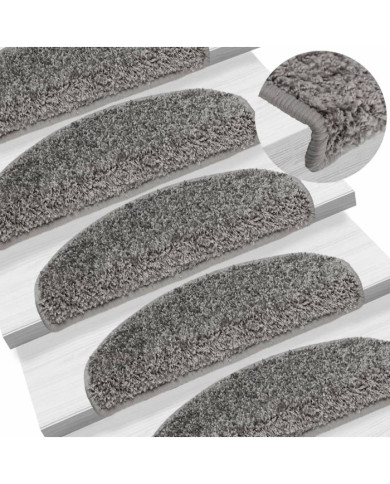 Tapis d'escalier 15 pcs gris 65x21x4 cm | Mobilier & Déco