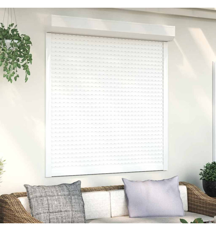 Volet roulant aluminium 130x140 cm blanc | Mobilier & Déco