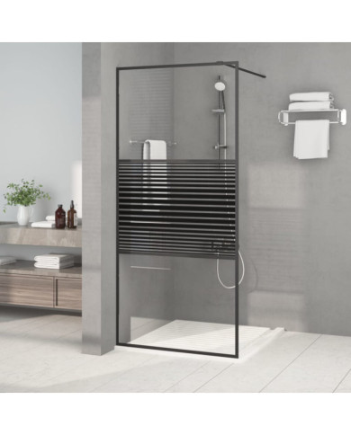 Paroi de douche Noir 90x195 cm Verre ESG transparent | Mobilier & Déco