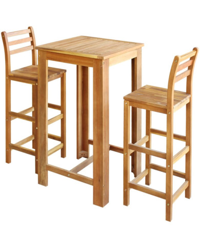 Table et chaises de bar 3 pcs Bois d'acacia massif | Mobilier & Déco