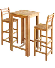 Table et chaises de bar 3 pcs Bois d'acacia massif | Mobilier & Déco